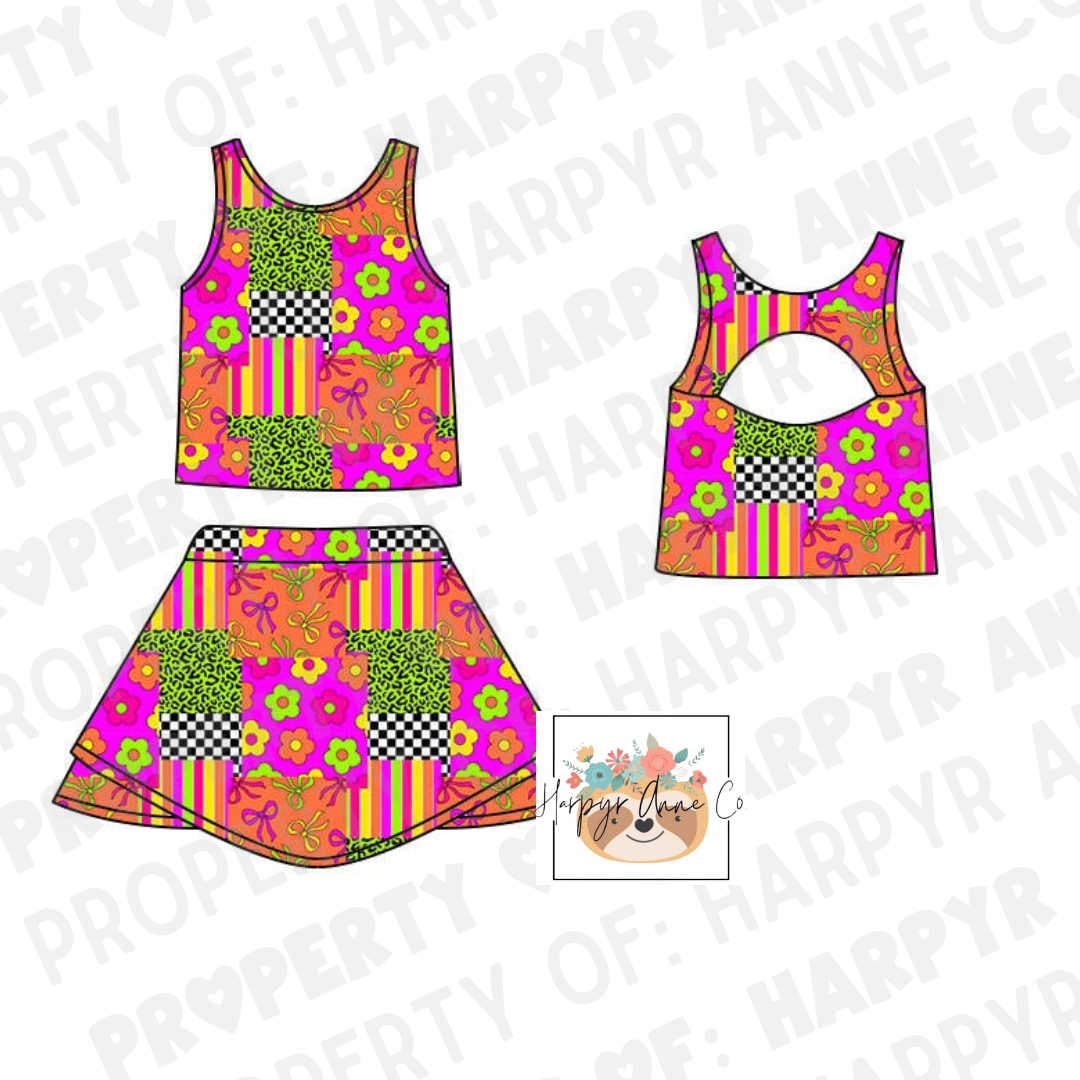 Neon Bows Active Wear Set