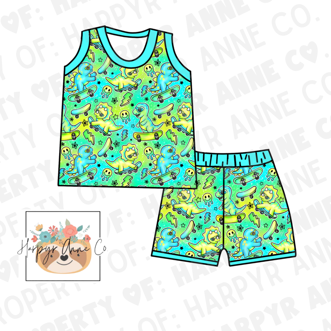 Neon Dino Pajamas