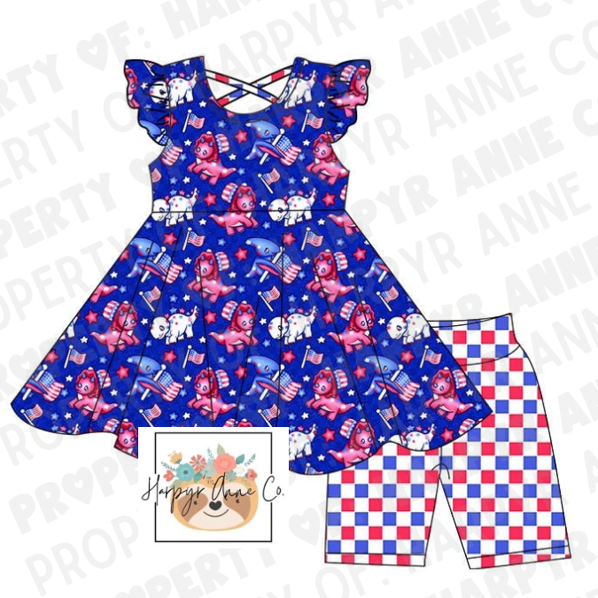 Dino USA Girl Set