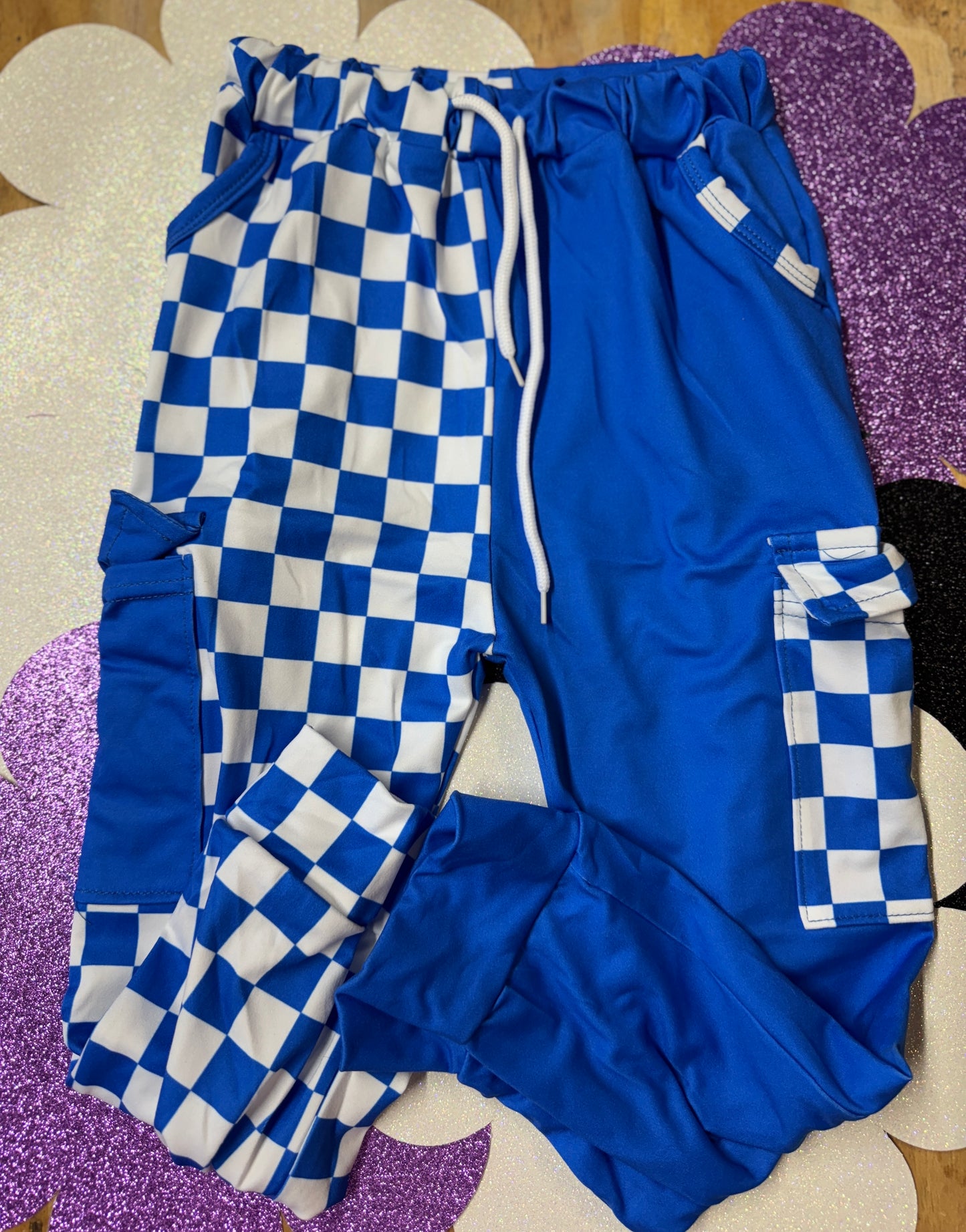 Cargo Jogger- Blue Check