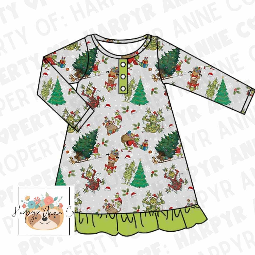 AMO nightgown bamboo- green guy