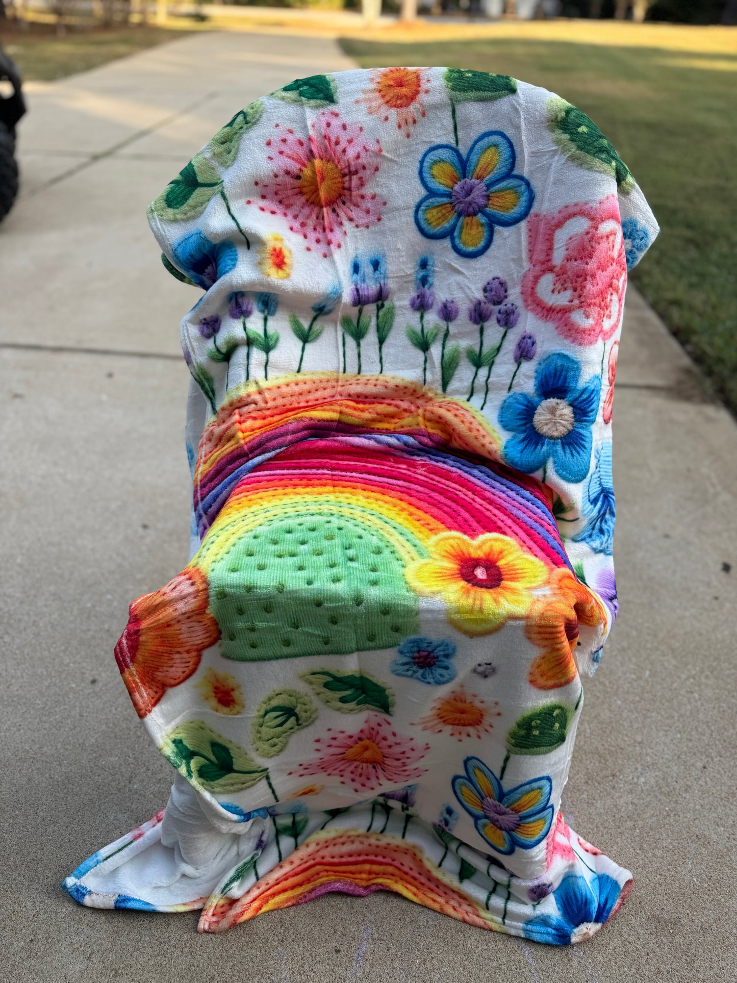 Rainbow Floral Mama Blanket