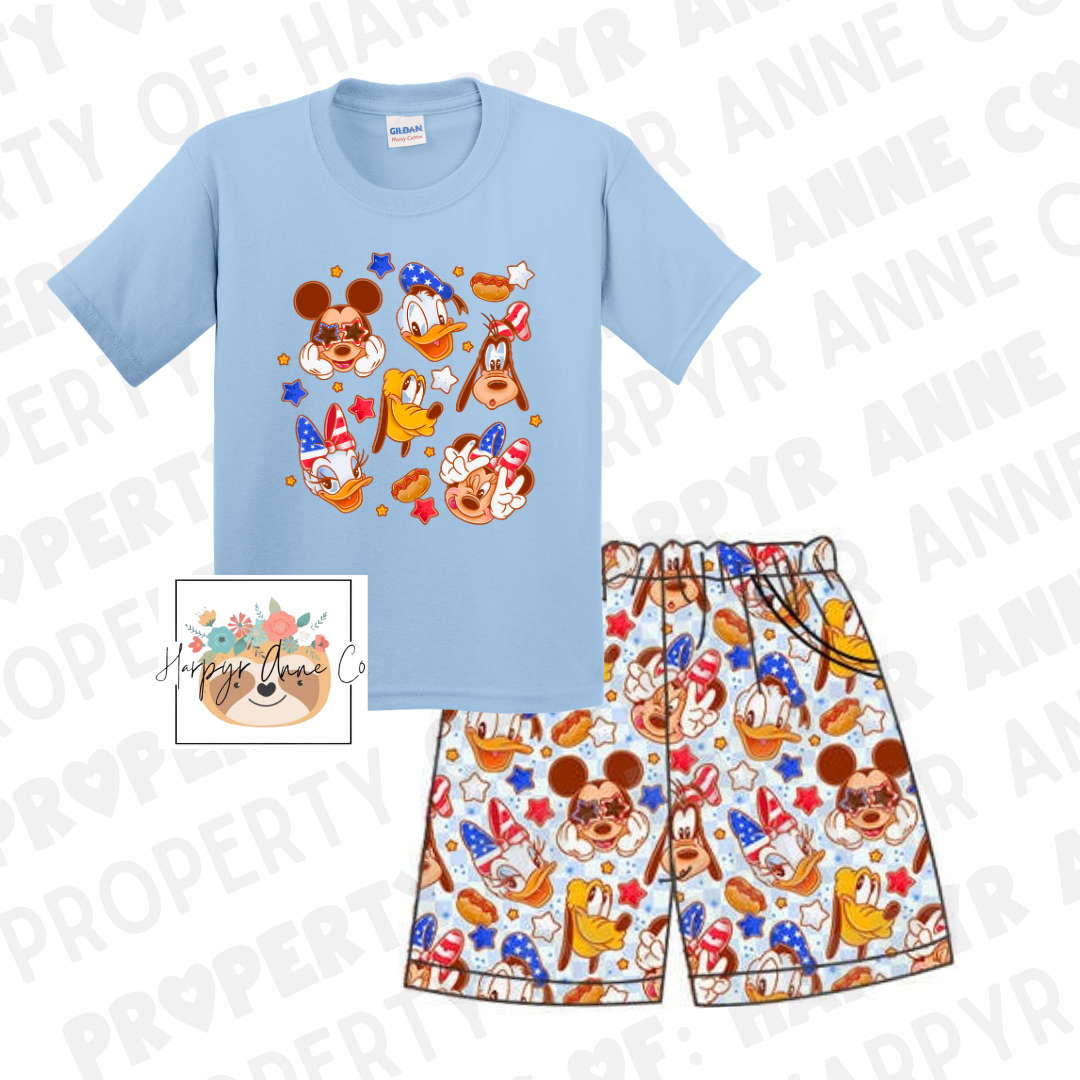Mouse USA Short Set- not RTS- shirt not on hand.