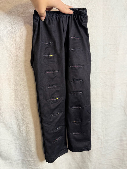 Black Peek A Boo Star Leggings