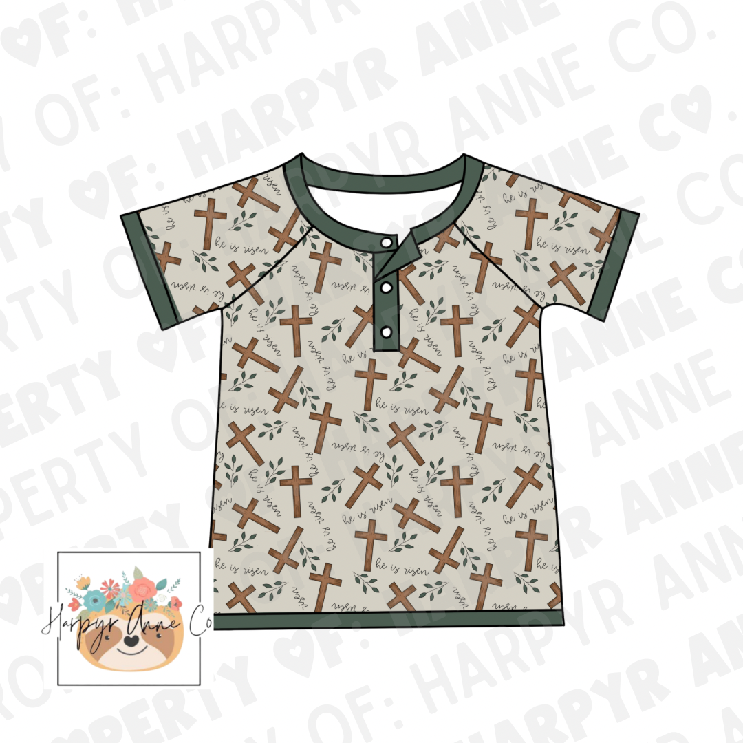 Faith Button Easter Tee