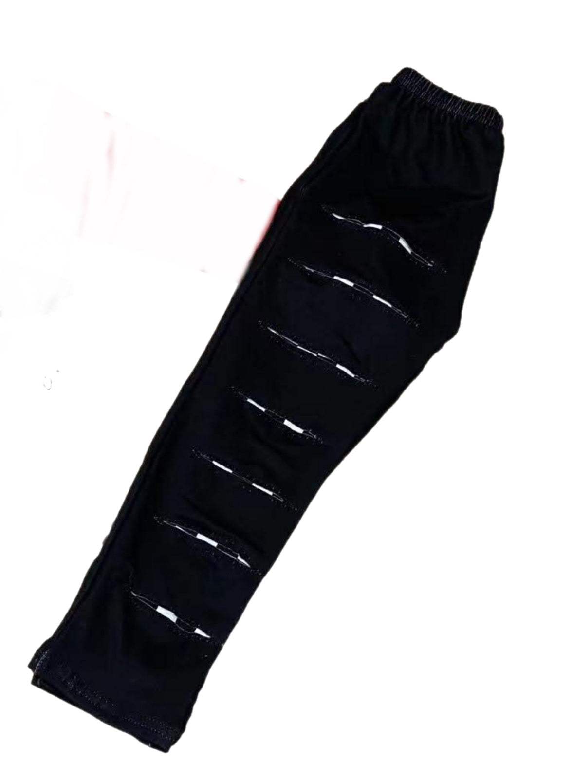 Black Peek A Boo Check Plaid Leggings-