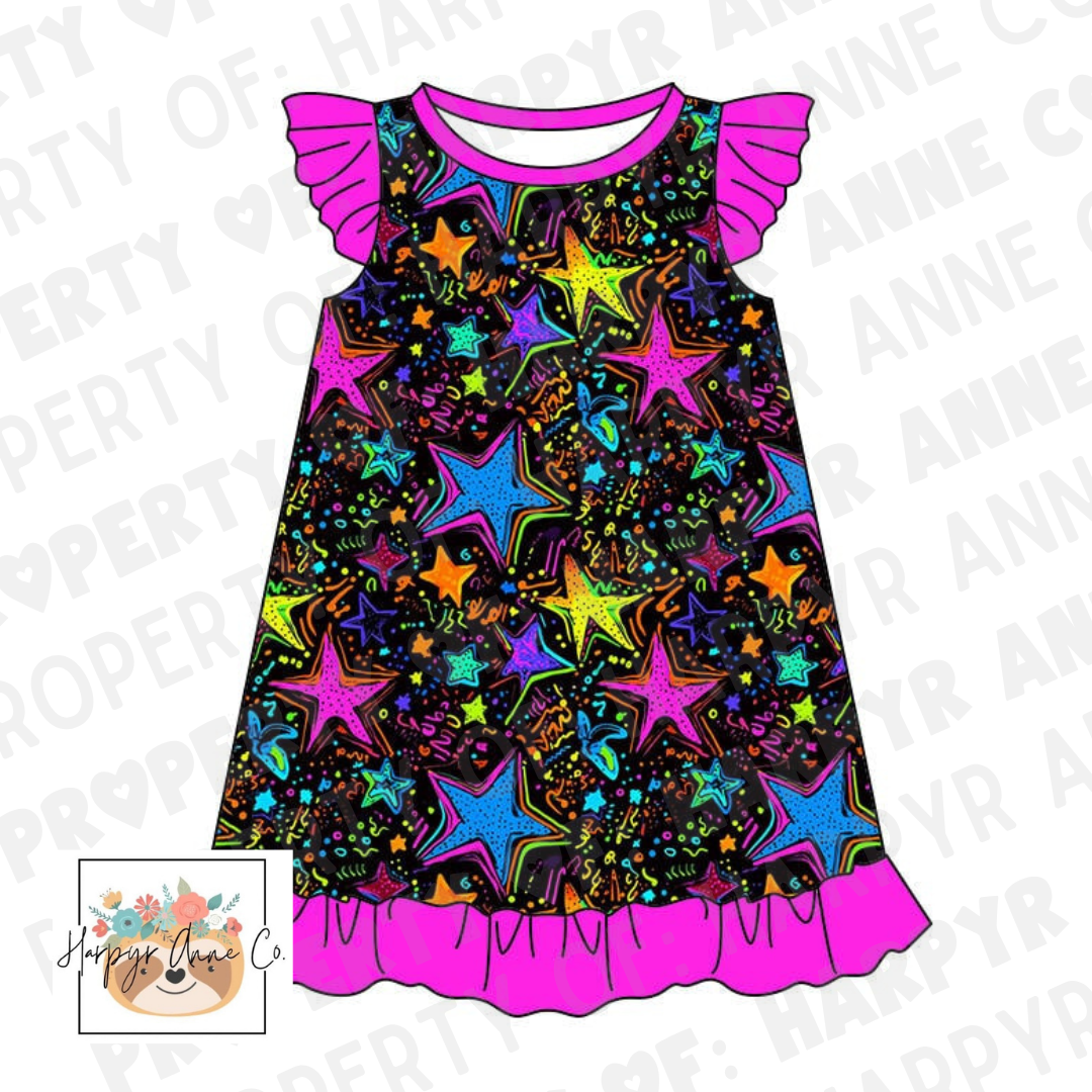 Neon Stars Night Gown