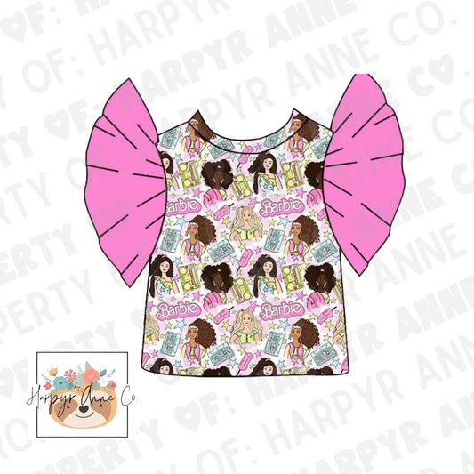 Pink Doll Flutter Sleeve