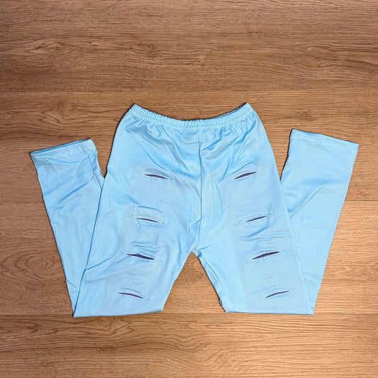 Blue Peek A Boo Purple Leggings