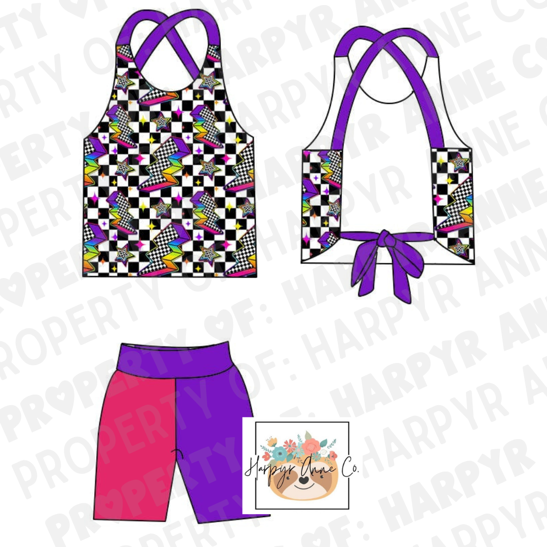 Neon Bolts Tie Back Set
