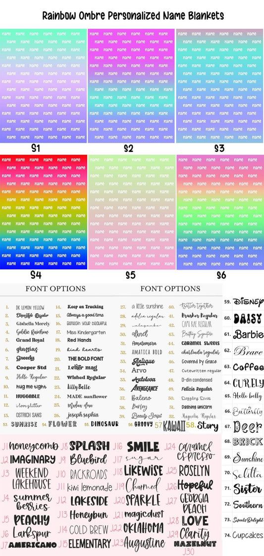 Ombre Name Blanket