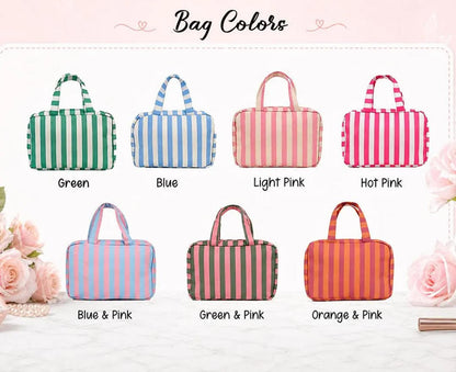 Peronalized Stripe Make Up Bag
