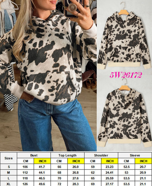 Cow Print Hoodie