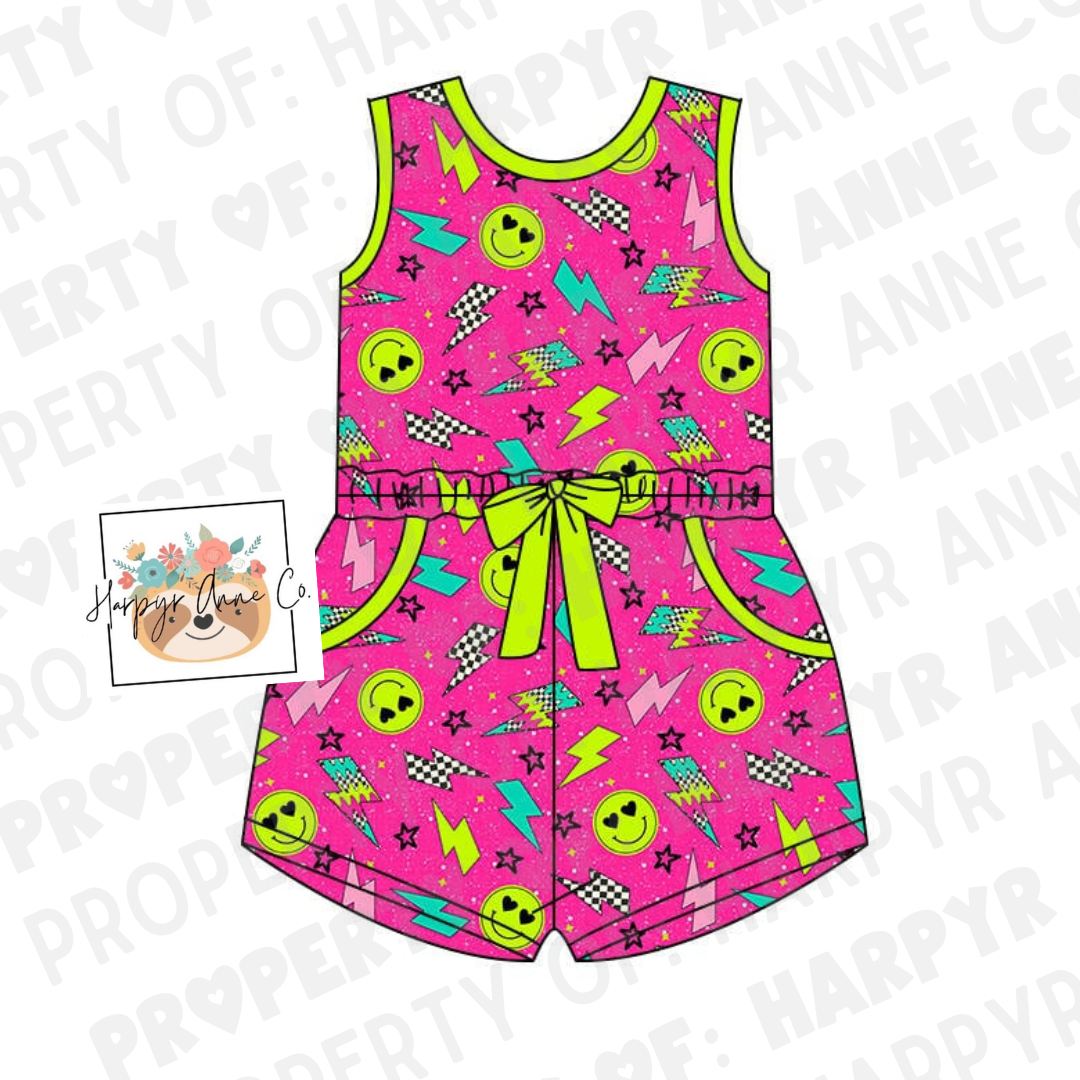 Neon Smiley Romper