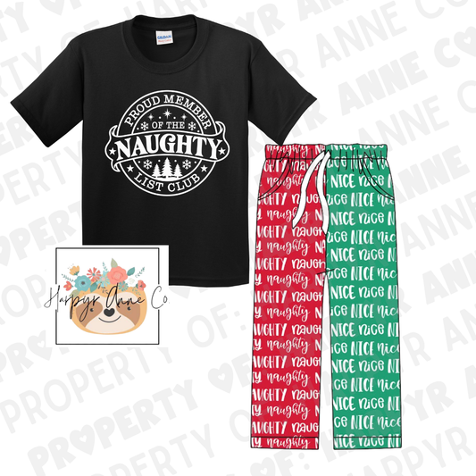 Naughty/Night Family Pajamas