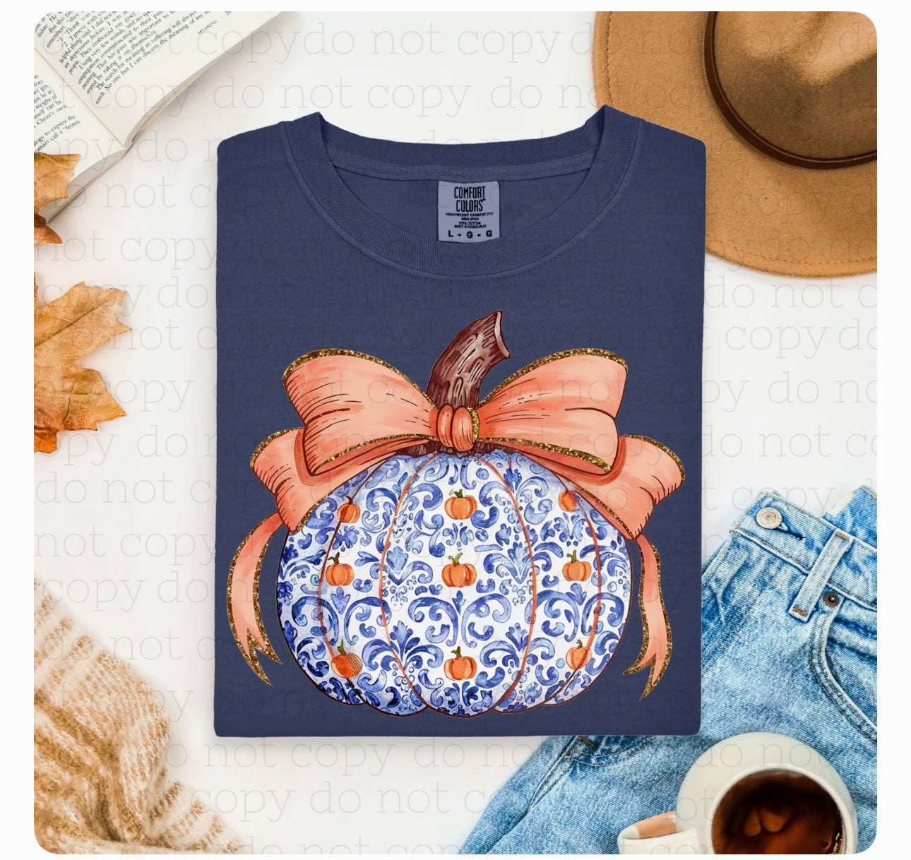 Blue Pottery Pumpkin