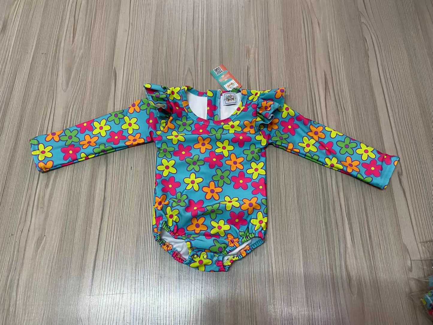 Neon Floral Swim Girl