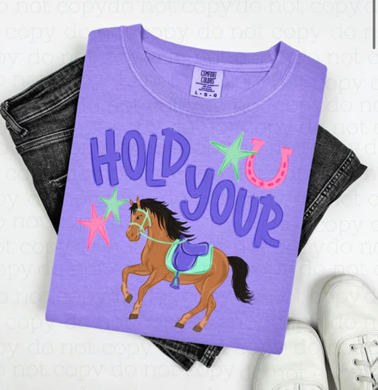 Hold Your Horses Purple Print