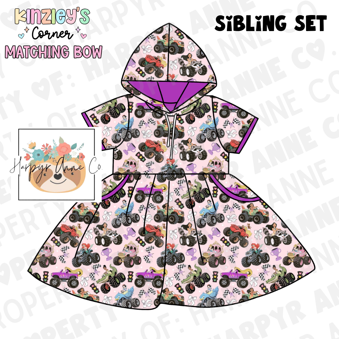 Magical Princess Trucks Hooded Dress