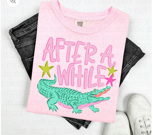 After A While Gator Pink Print