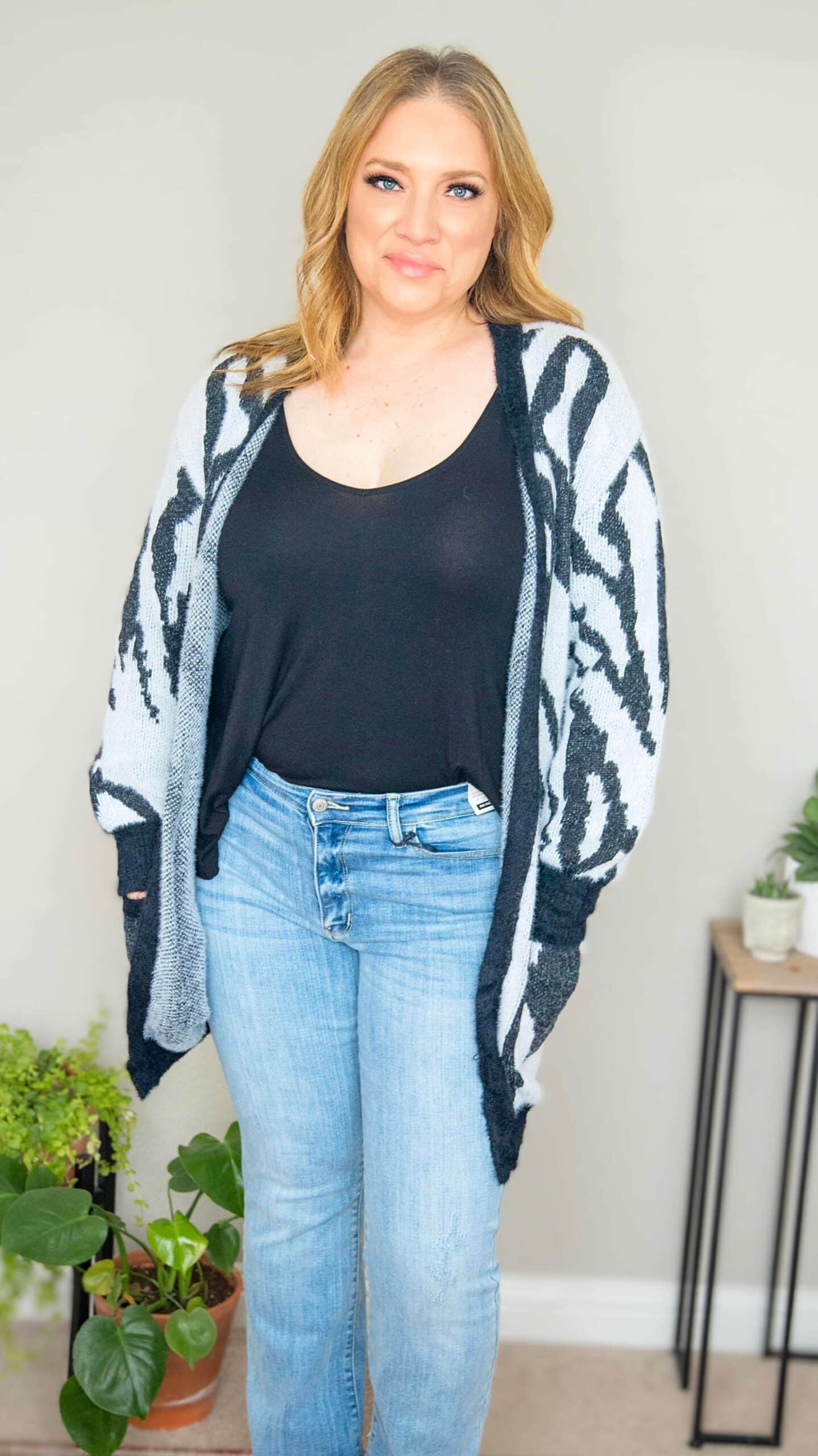 Wild Fuzzy Zebra Cardigan