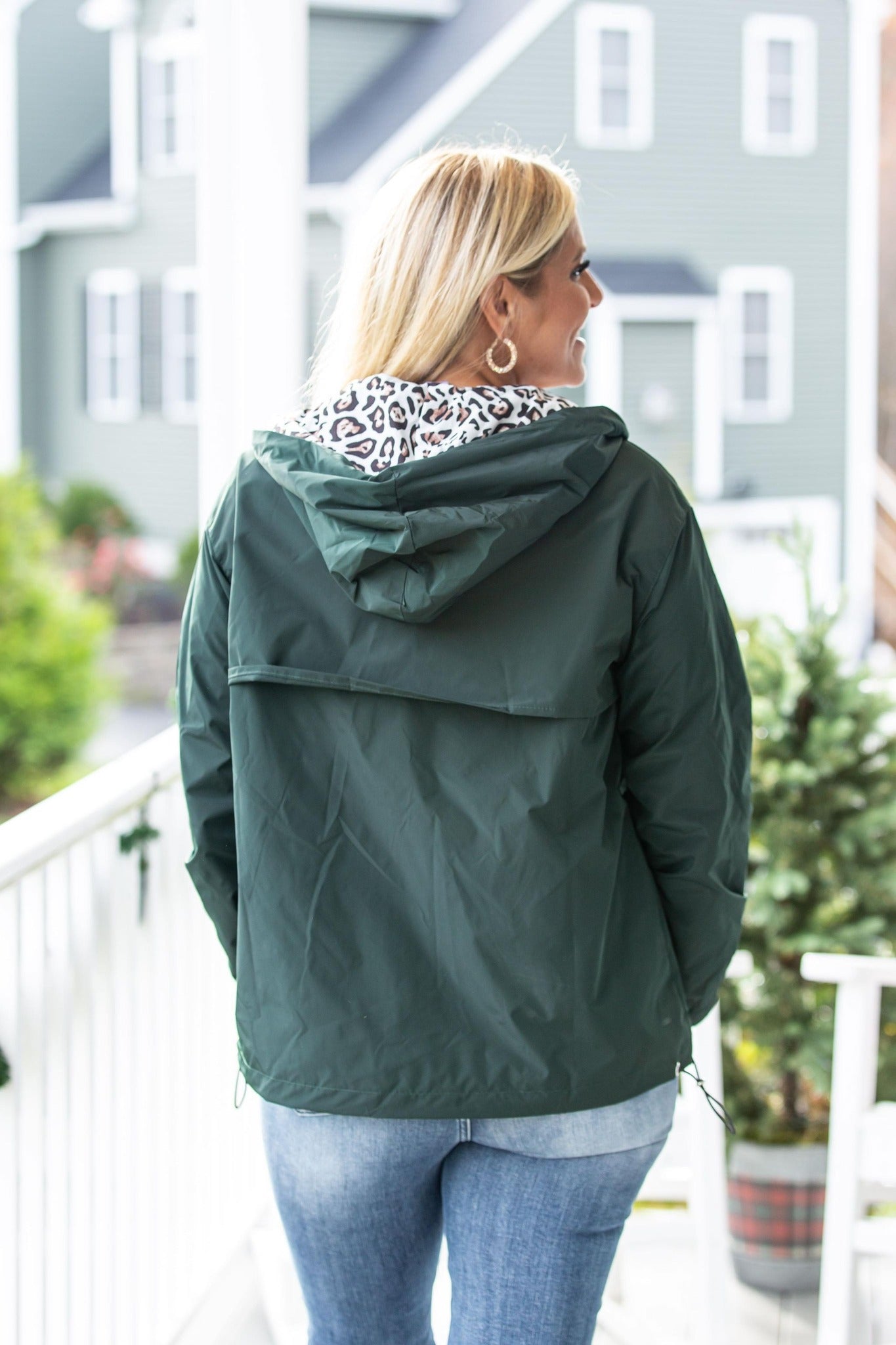 Abby Leopard Windbreaker-#4-Dark Green