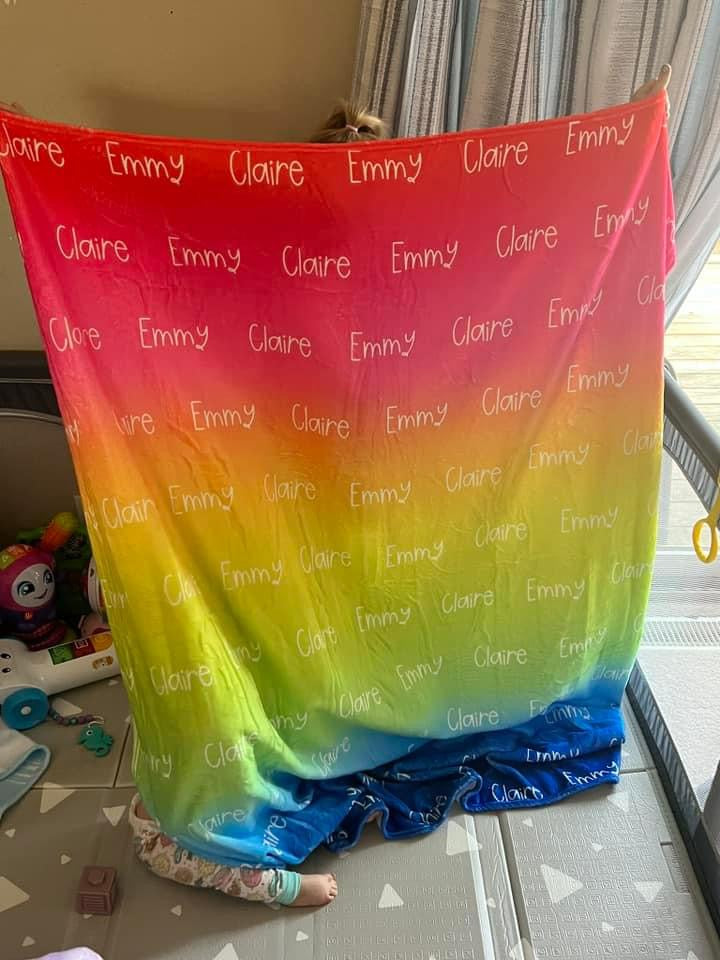 Ombre Name Blanket