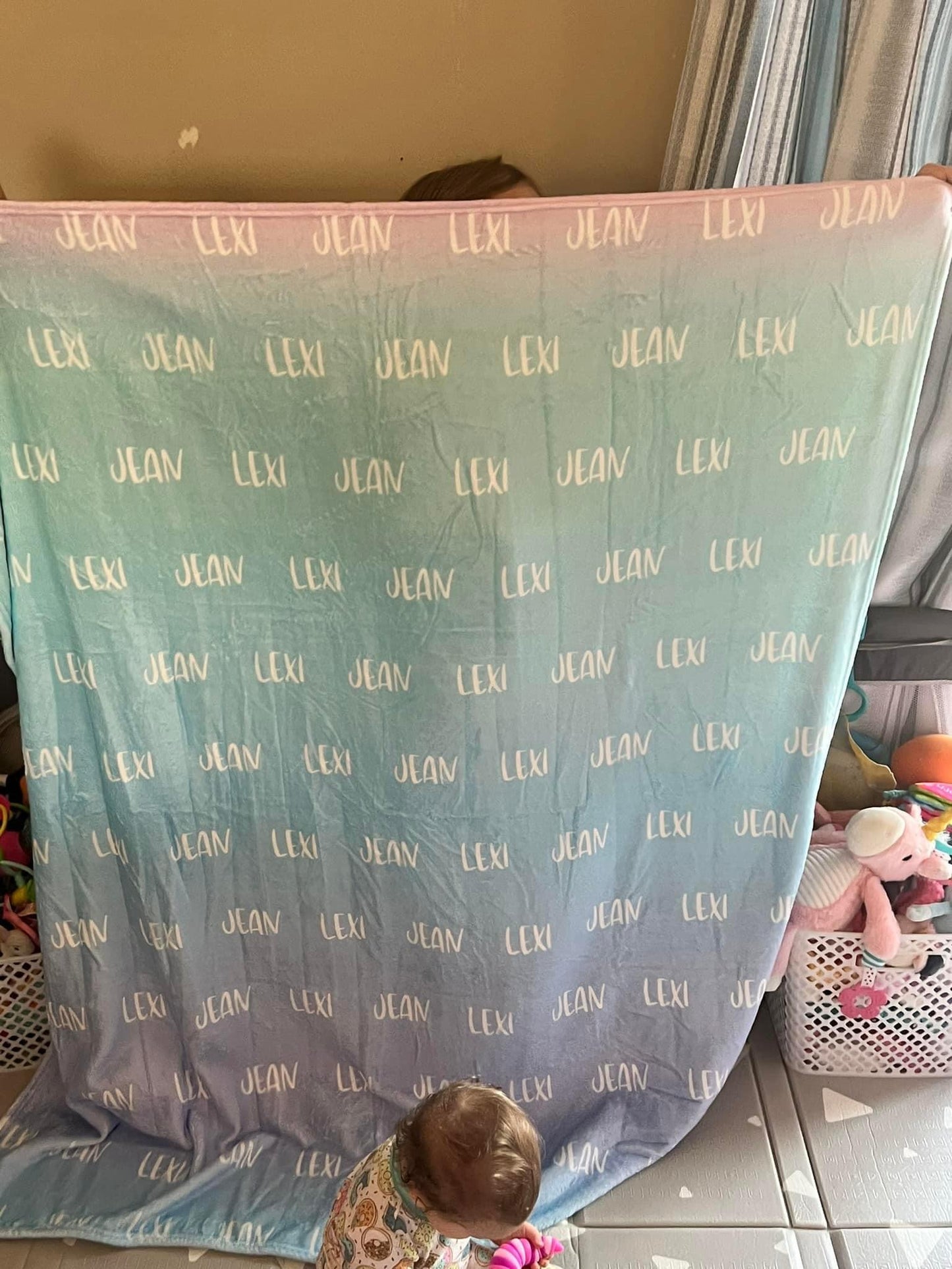 Ombre Name Blanket