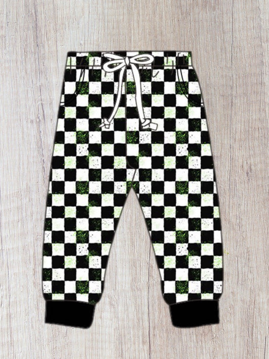 Green Splatter Checks Jogger