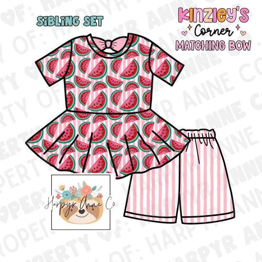 Watermelon Stripes Girl Set