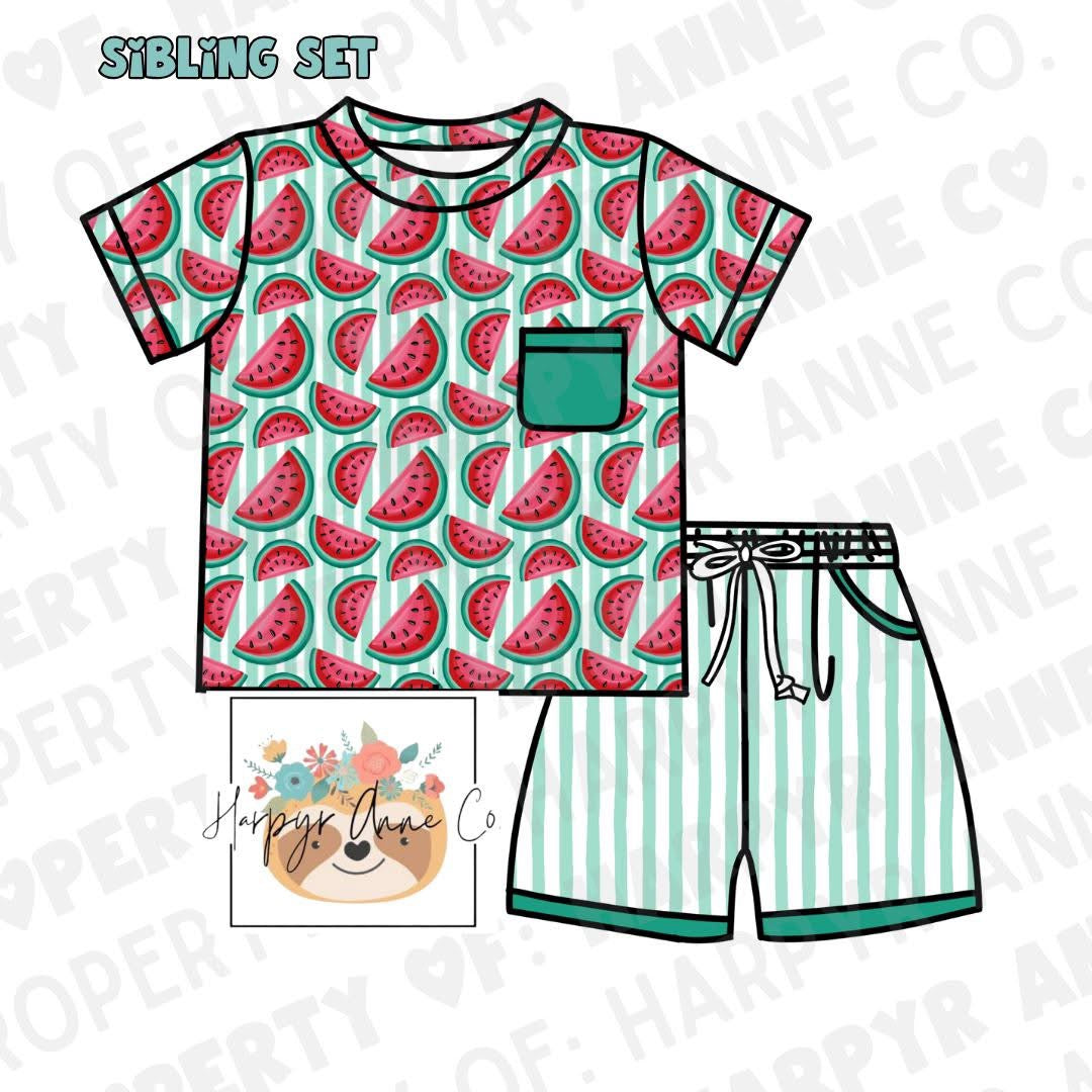 Watermelon Stripes Boy Set