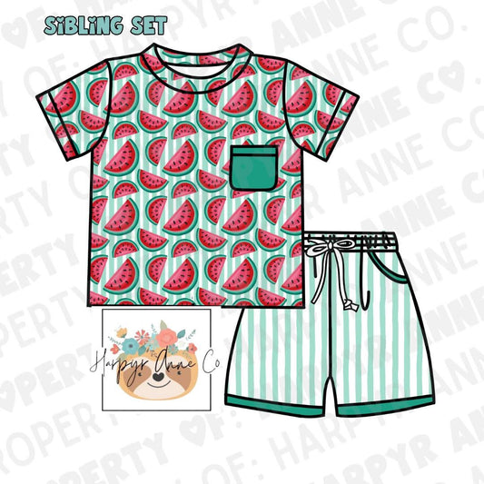 Watermelon Stripes Boy Set
