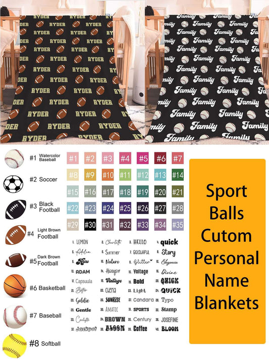 Sports Name Blanket