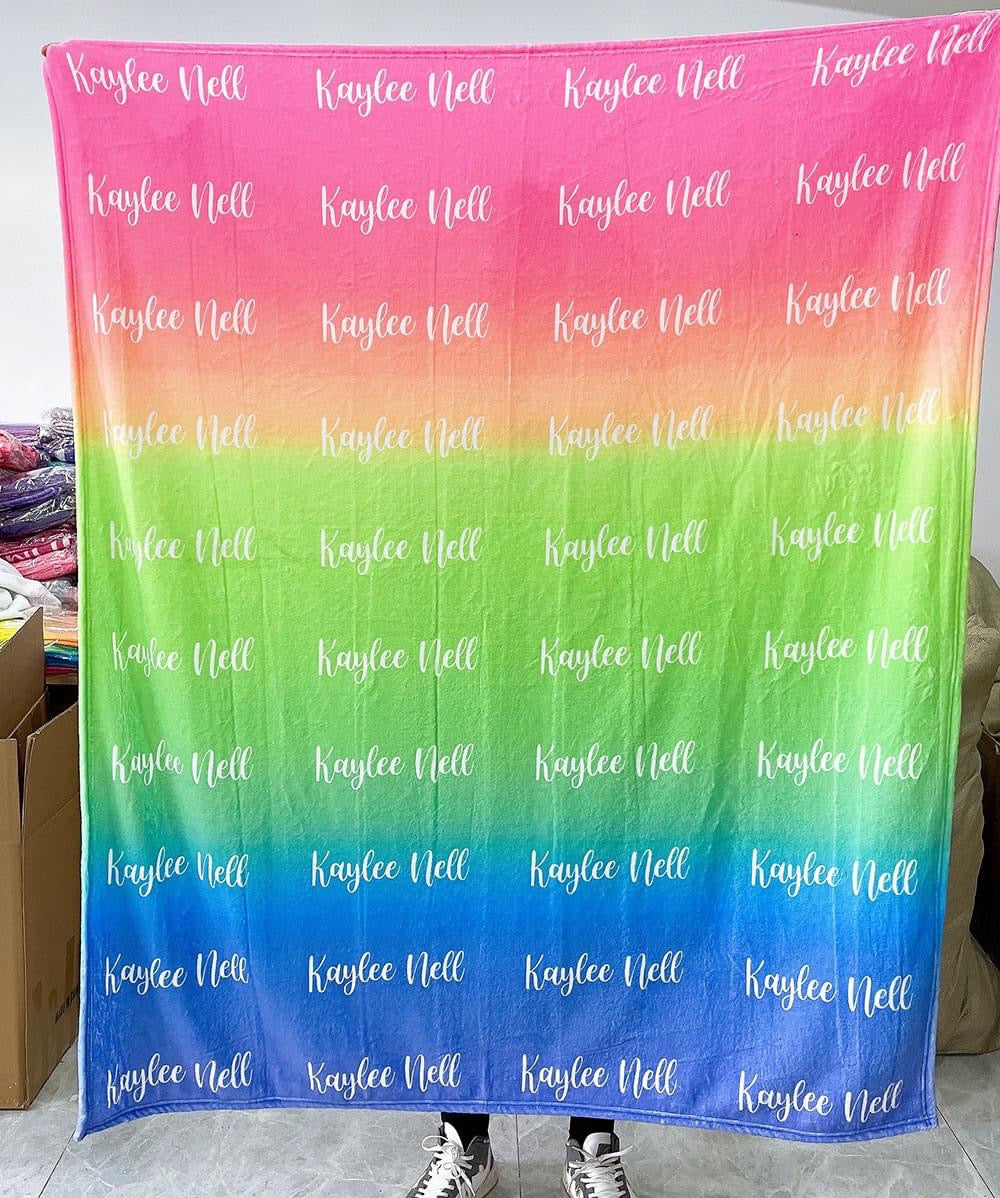 Ombre Name Blanket