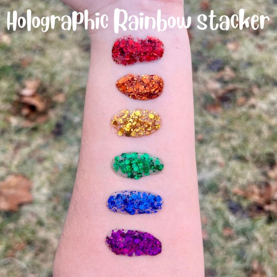 Holo Rainbow Hair Glitter Stack