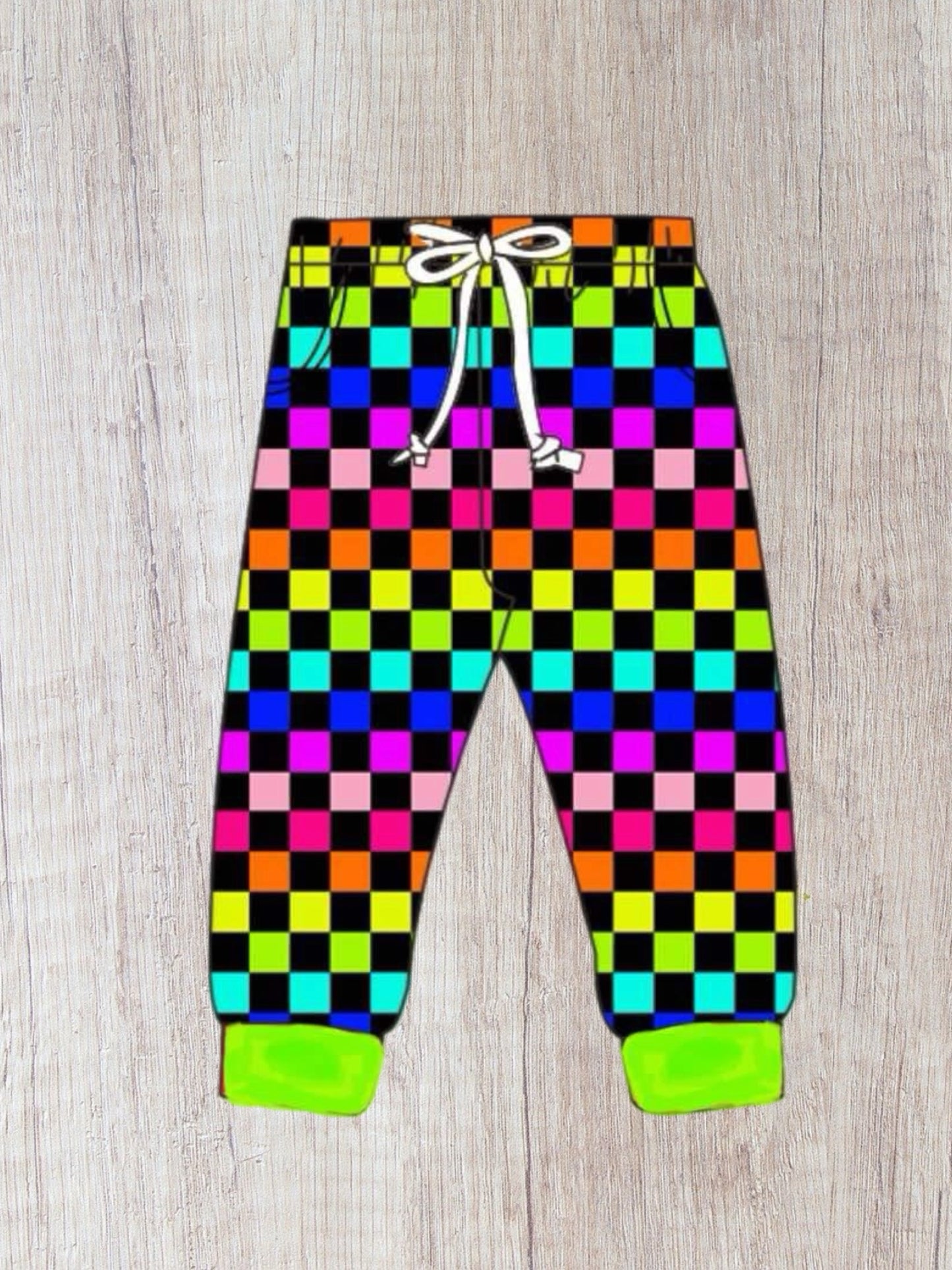 Neon Checks Joggers