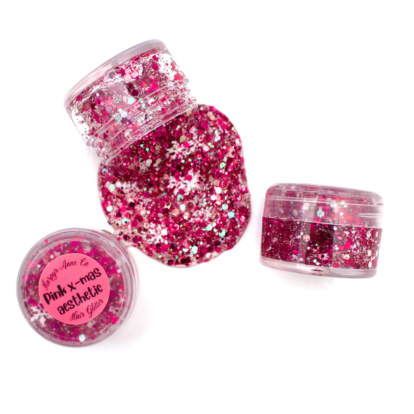 Pink X-mas Aesthetic Hair Glitter