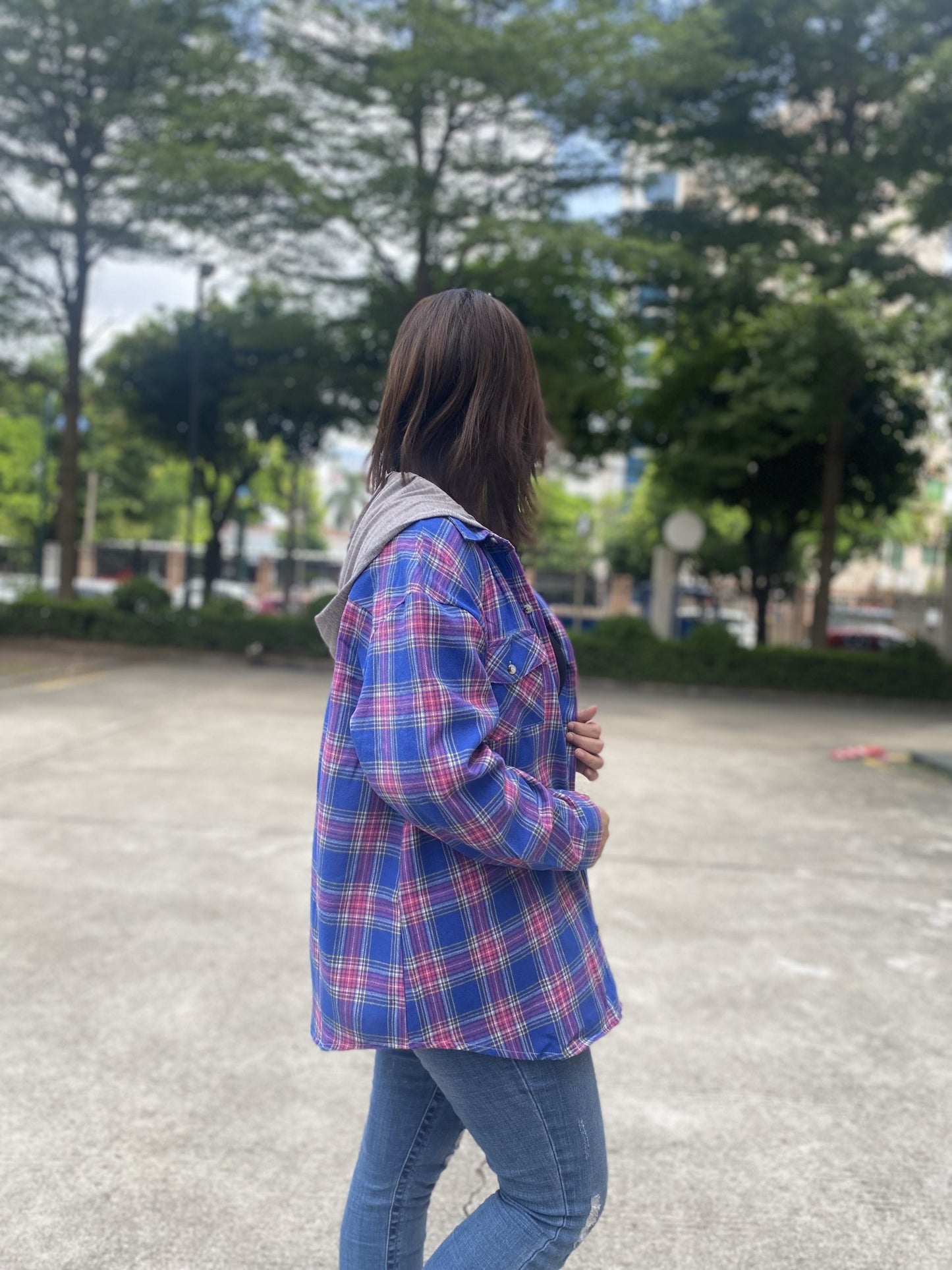 Tammy Plaid Shacket with Hood