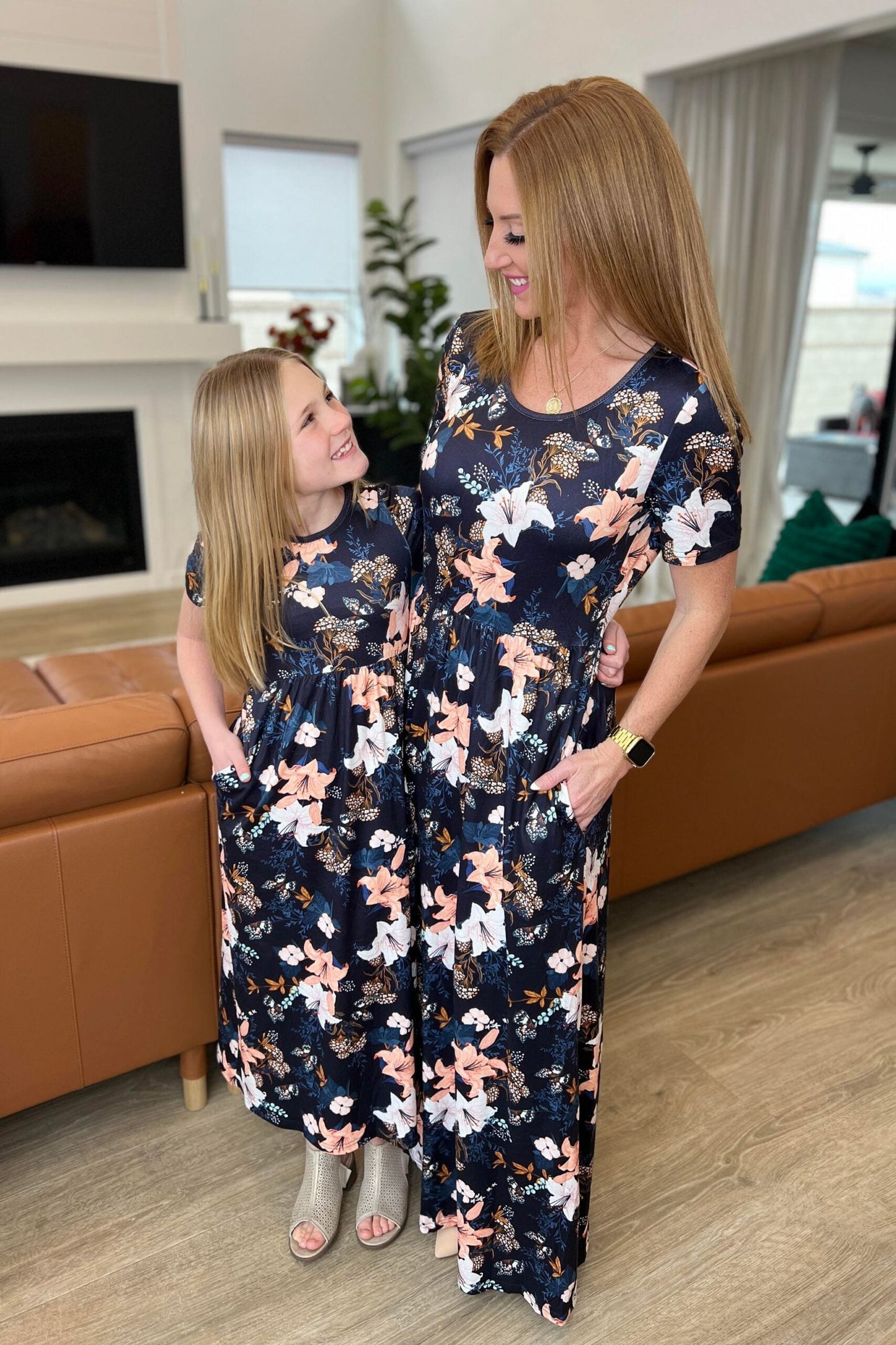 Matching Maxi Dress-#4-Navy Flora