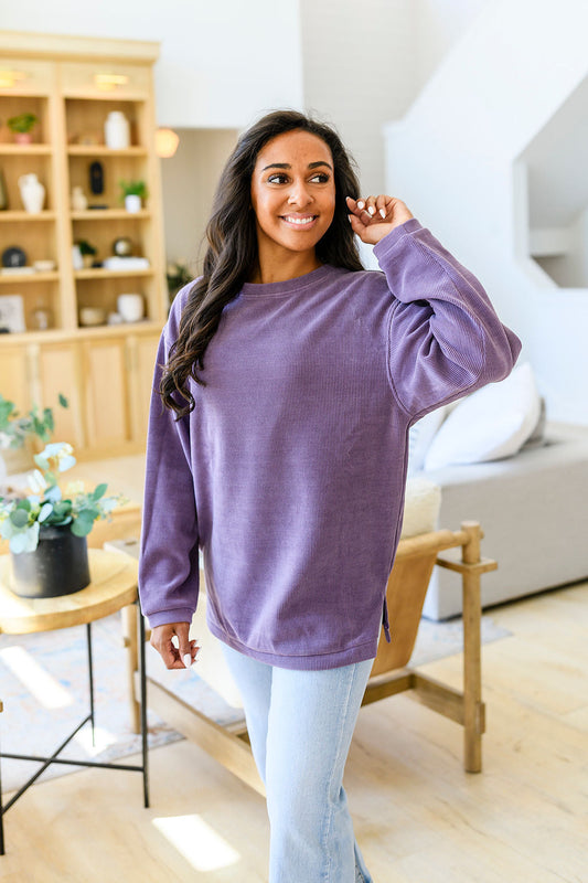 New Sarah Corded Crew-#7-Purple