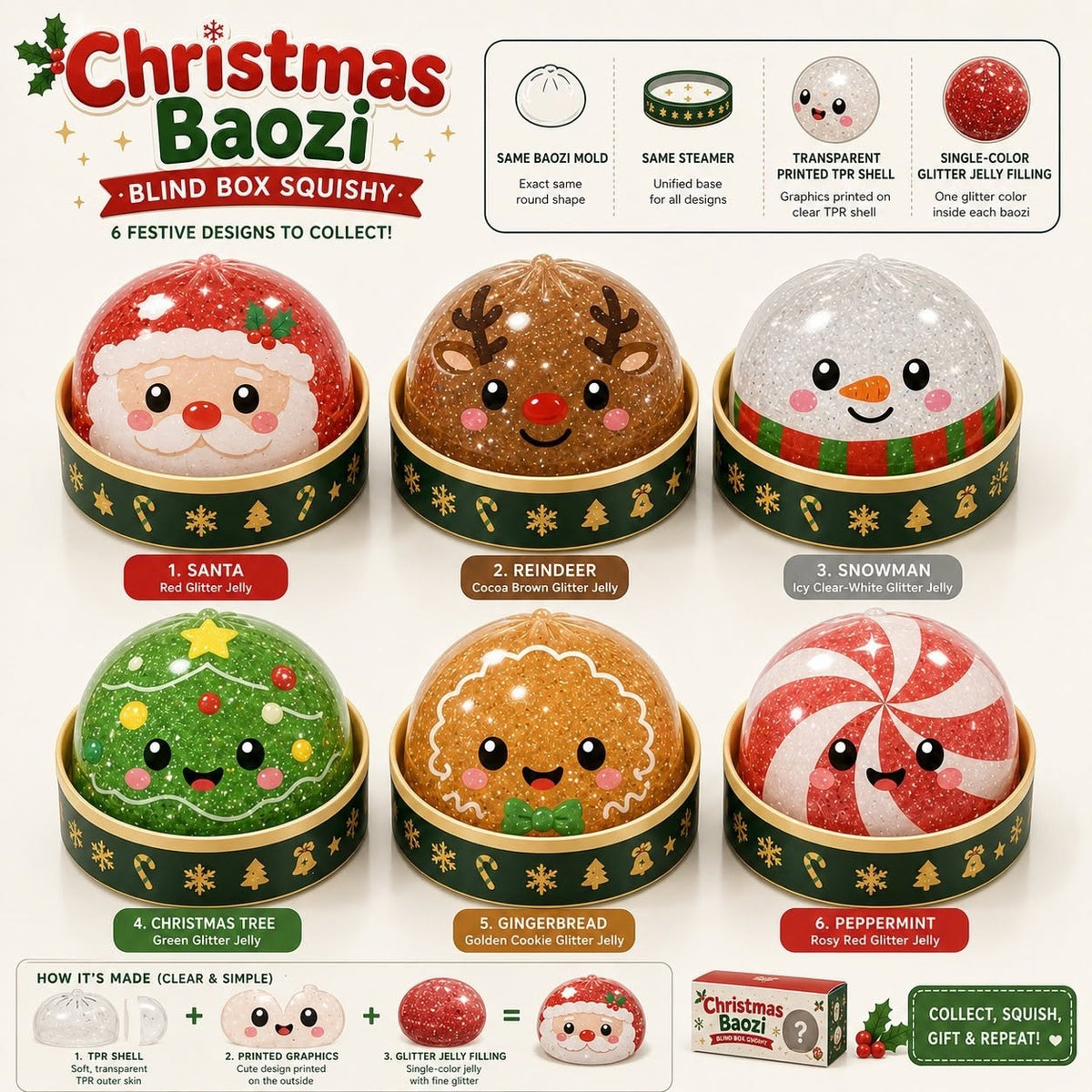 Christmas Baozi Squishy