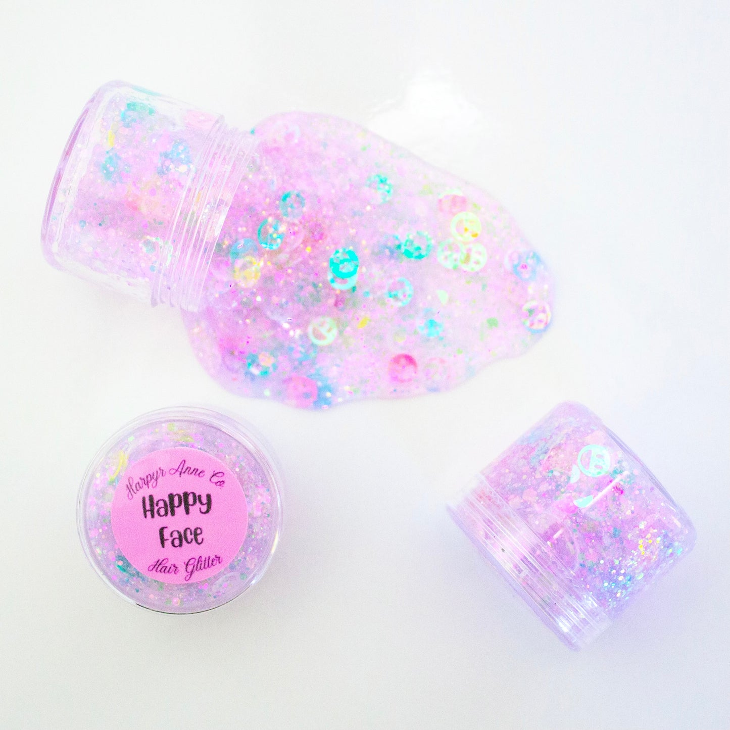 Happy Face Hair Glitter